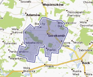 Serokomla na mapie